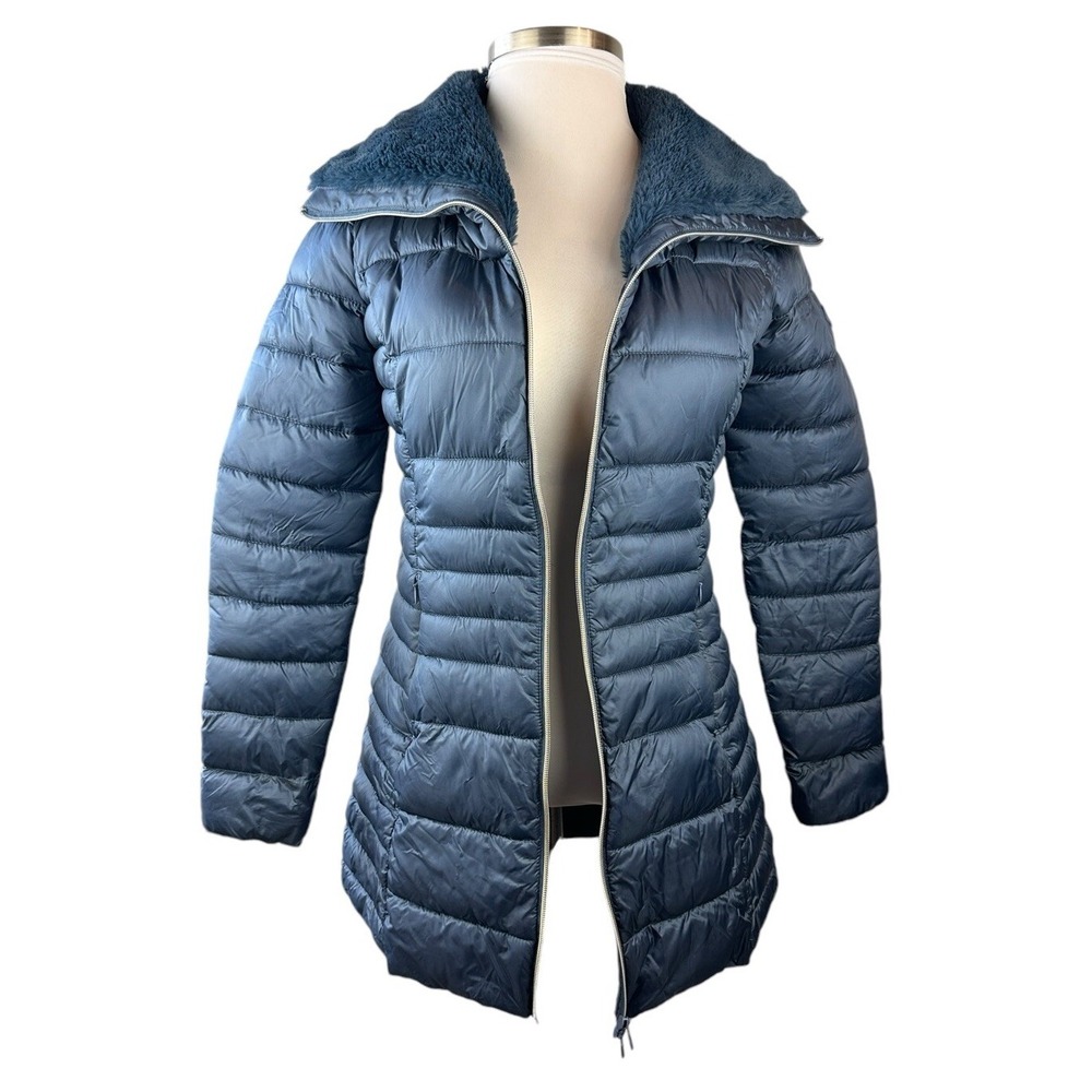 Save The Duck Iris Puffer Coat Quilted Ultra Light Jacket Small Faux Fur Collar - Picture 13 of 15